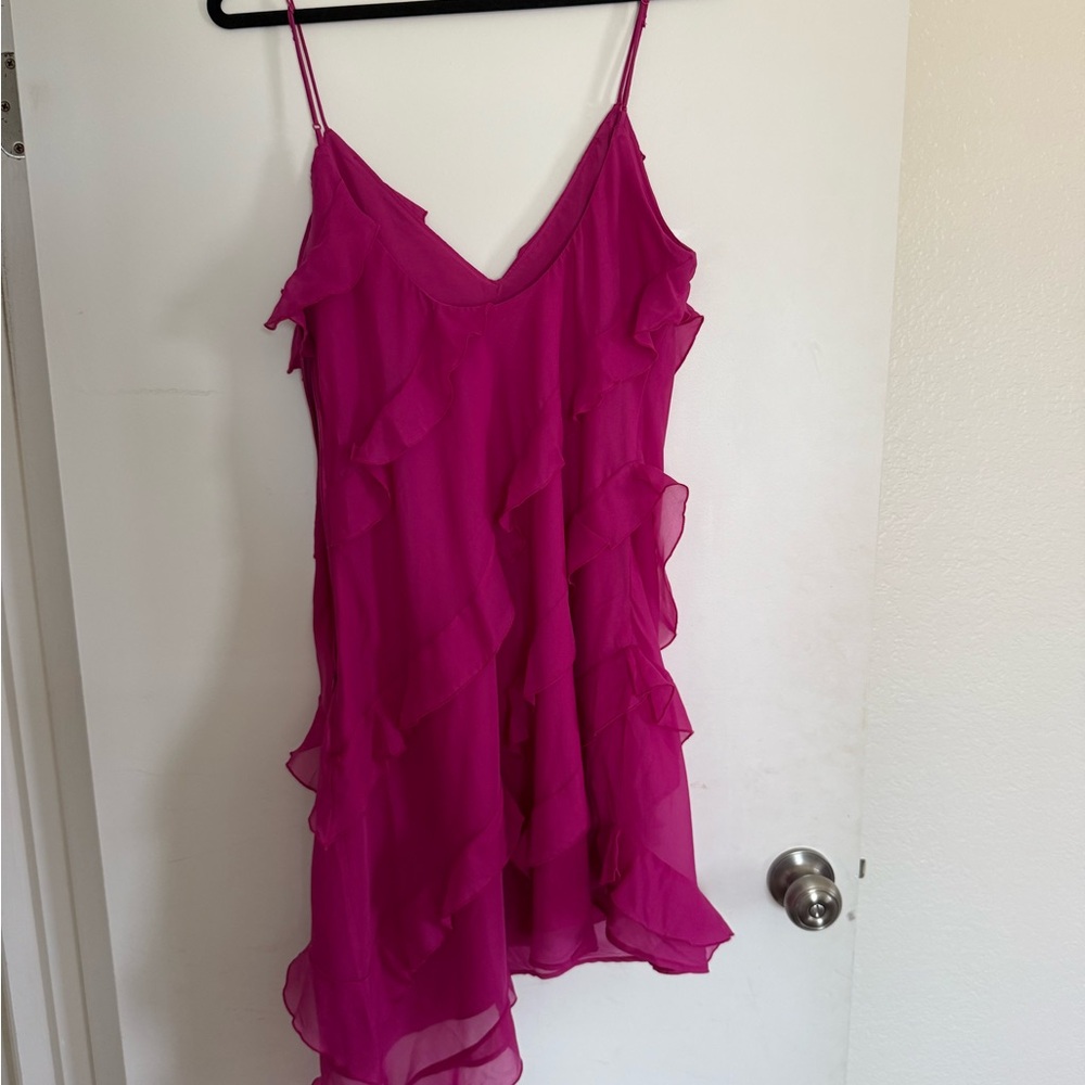 Abercrombie & Fitch Fuchsia Ruffle Dress